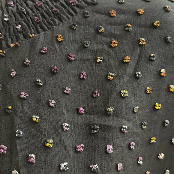 Torrid Mini Clip Dot Blouson Sleeve Dress Deep Black - Picture 8 of 15